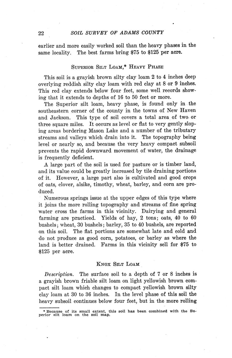 Soil survey of Adams County, Wisconsin Full view UWDC UWMadison