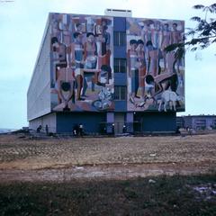 Decorated Wall of Building on University of Kinshasa Campus