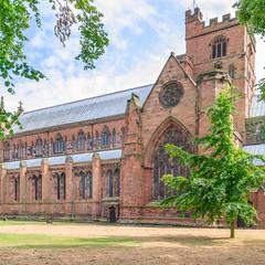 Carlisle Cathedral exterior north transept and north side of chancel