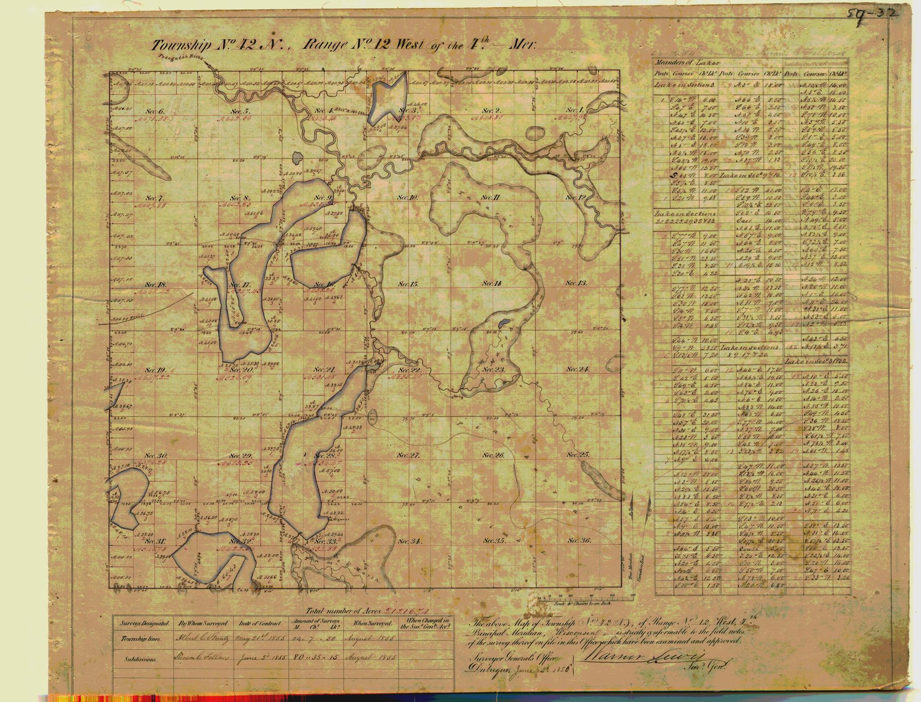 [Public Land Survey System map: Wisconsin Township 42 North, Range 12 West]