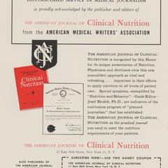 American Journal of Clinical Nutrition advertisement