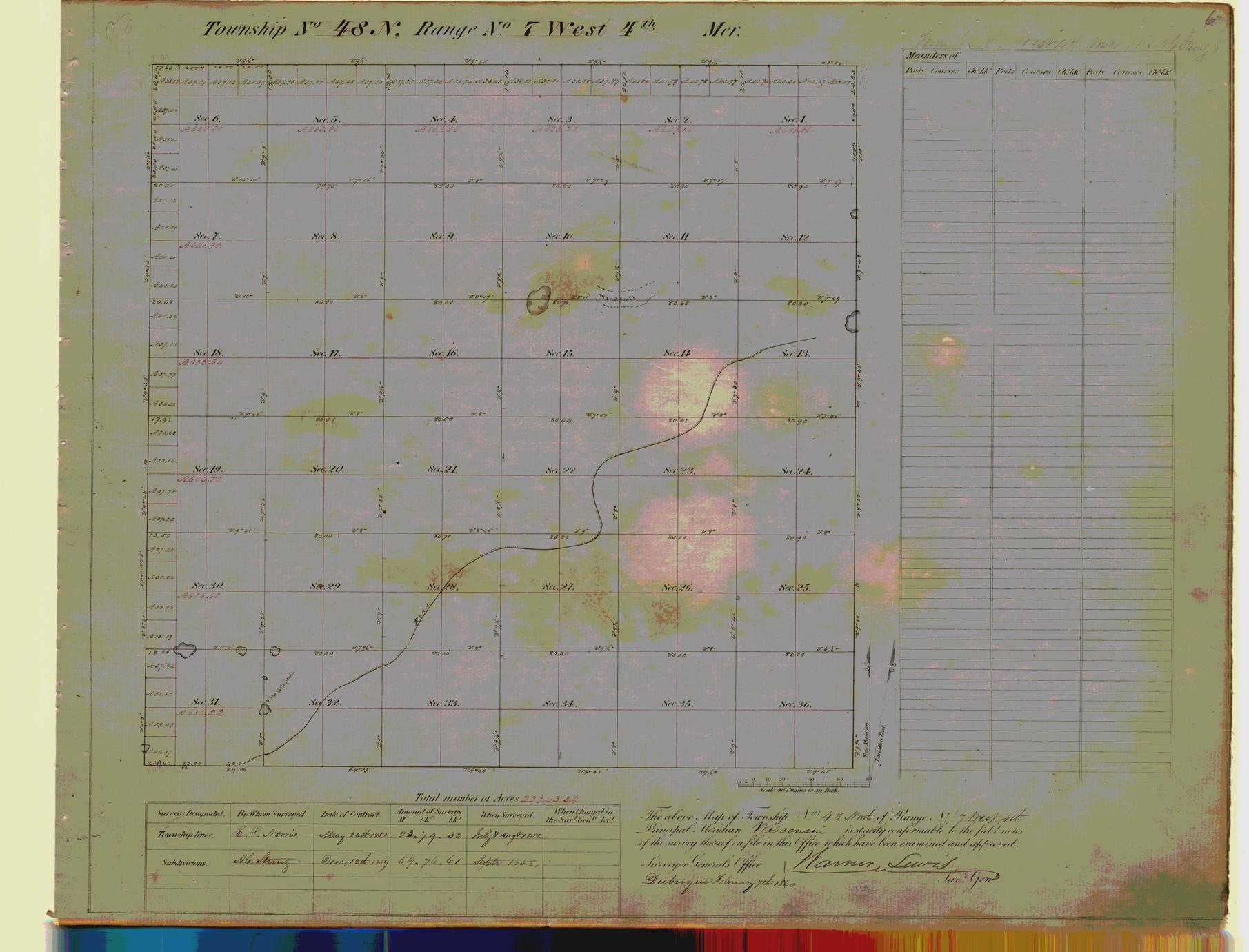 [Public Land Survey System map: Wisconsin Township 48 North, Range 07 West]