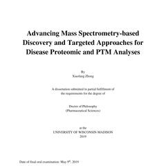 Advancing Mass Spectrometry-based Discovery and Targeted Approaches for Disease Proteomic and PTM Analyses