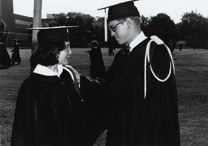 Graduates in caps and gowns