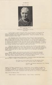 Helen C. White memorial service program, page 1