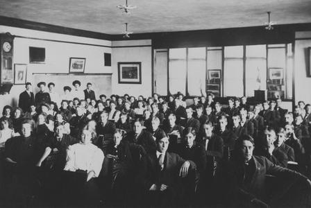 Classroom with male and female students