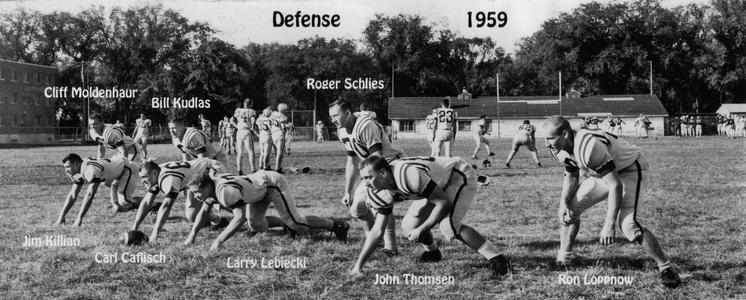 Football defensive line 1959