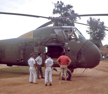 Helicopter crew at That Luang