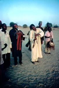 Shuwa Arab Drummers and Flutists in Village Outside of Maidu