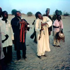 Shuwa Arab Drummers and Flutists in Village Outside of Maidu