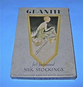 Granite full fashioned silk stockings box