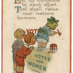 Lend thy influence, suffrage postcard