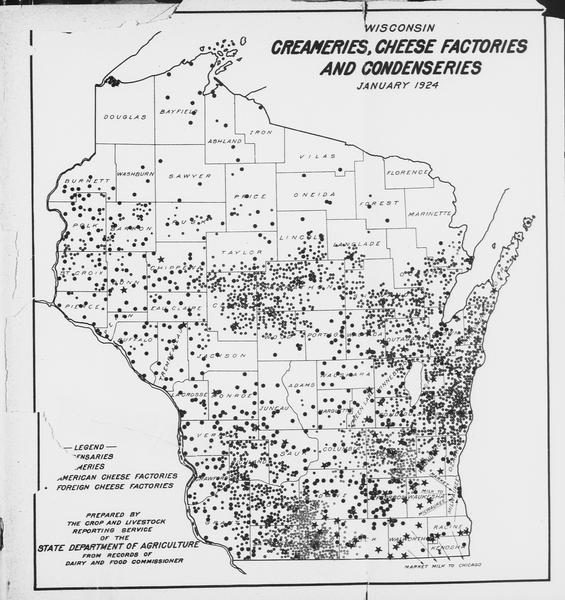 Wisconsin dairy statistics for 1923. List of butter factories, cheese