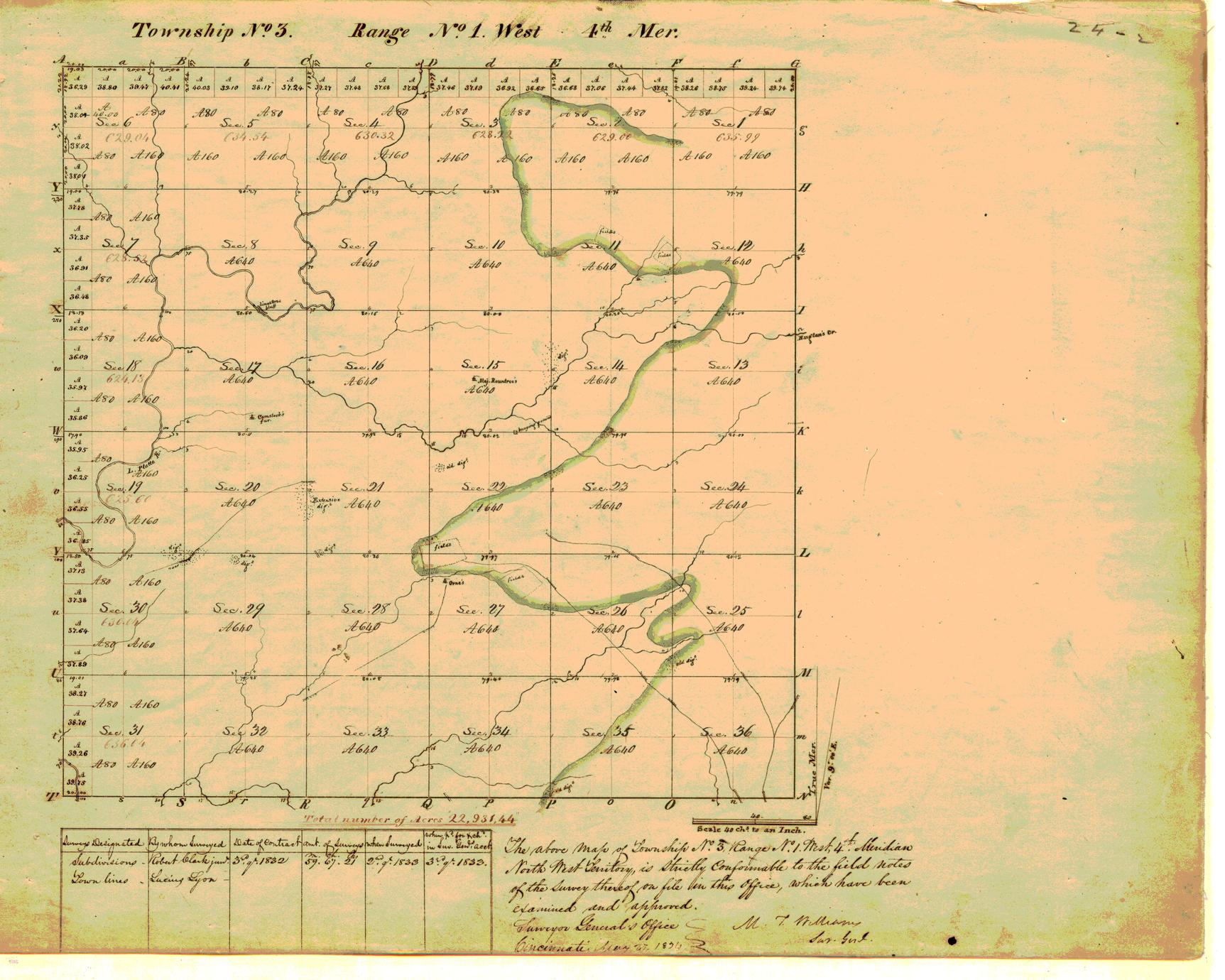 [Public Land Survey System map: Wisconsin Township 03 North, Range 01 West]