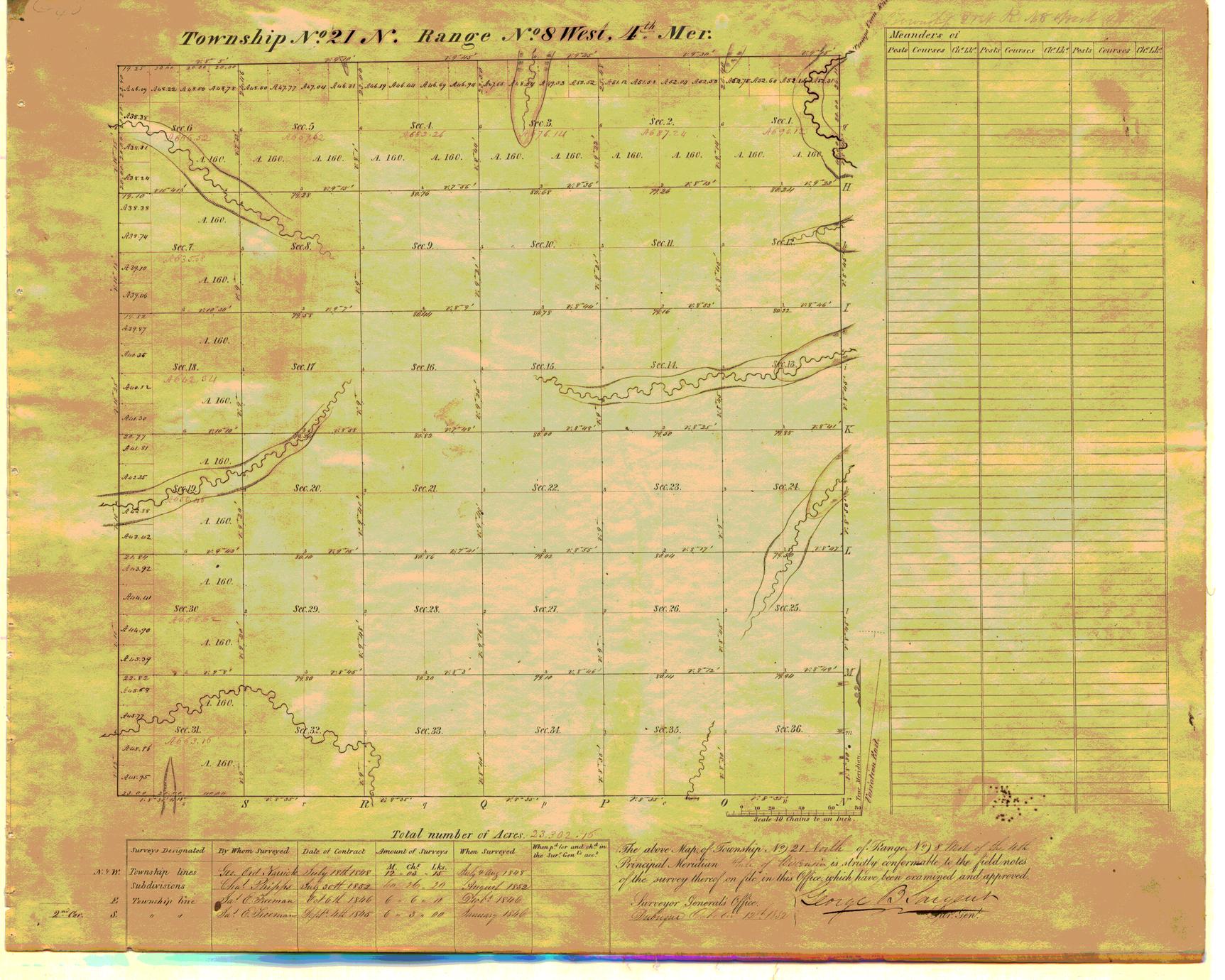 [Public Land Survey System map: Wisconsin Township 21 North, Range 08 West]