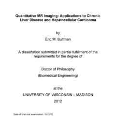 Quantitative MR Imaging: Applications to Chronic Liver Disease and Hepatocellular Carcinoma