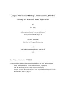 Compact Antennas for Military Communications, Direction Finding, and Nonlinear Radar Applications