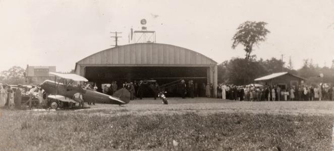 View of hanger at Pennco Field, Madison