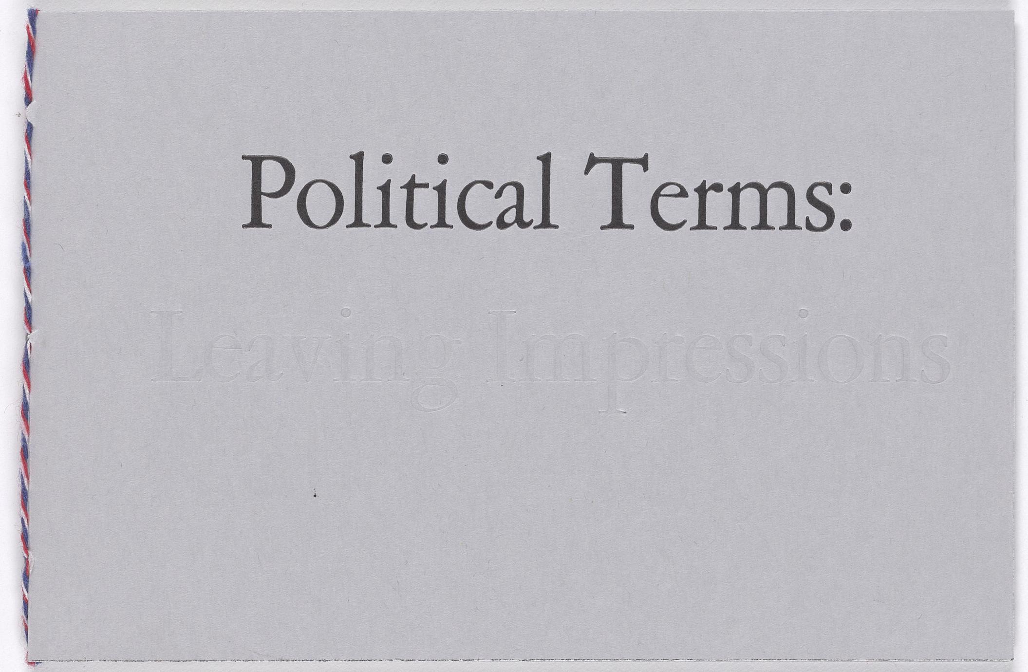 Political terms  : leaving impressions (1 of 3)