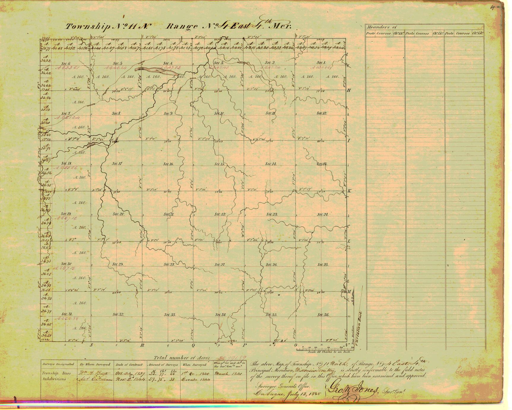 [Public Land Survey System map: Wisconsin Township 11 North, Range 04 East]