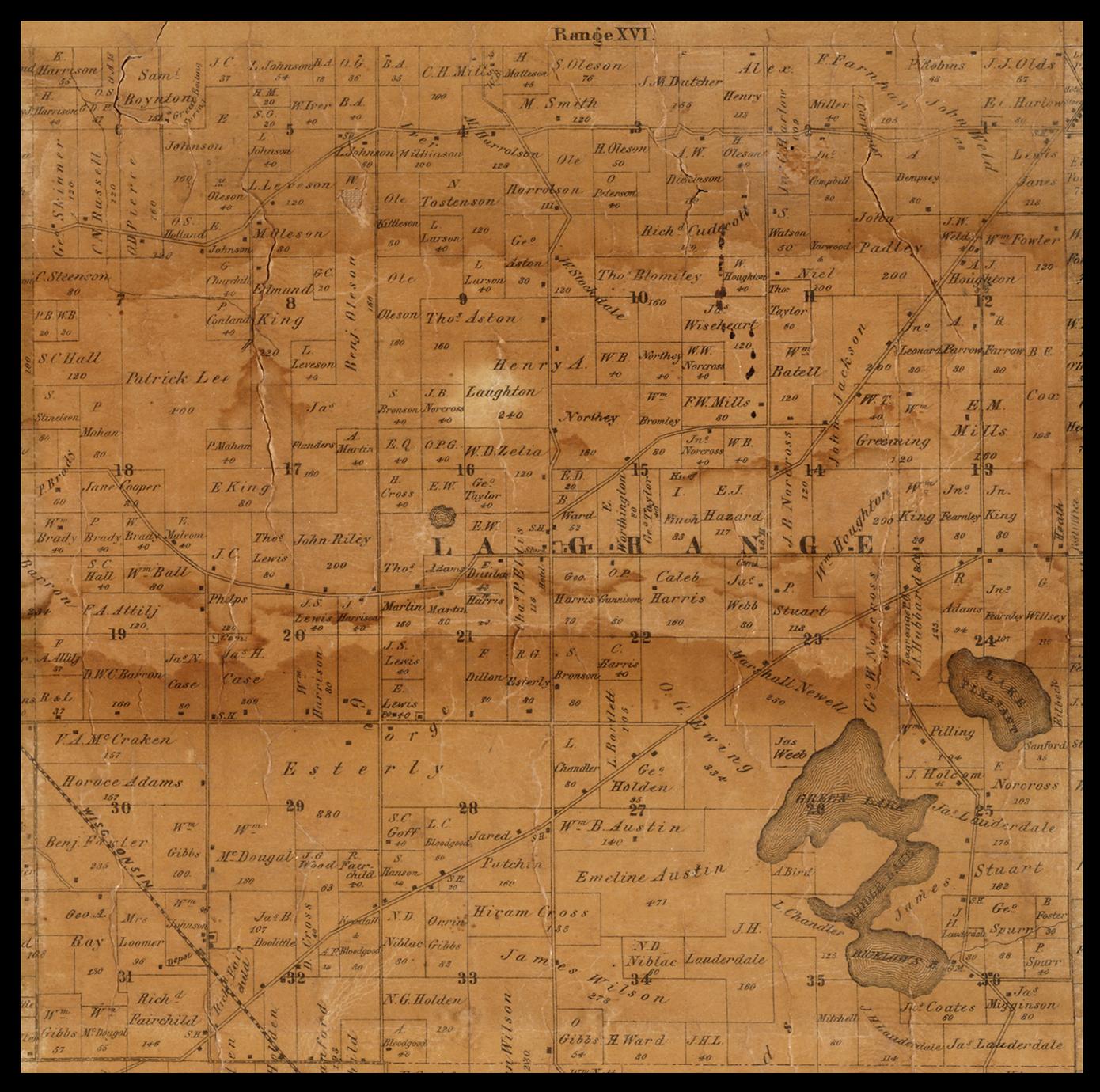 La Grange Township Plat Map 1857 Full View Uwdc Uw Madison Libraries 3413