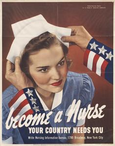 'Become a nurse' Nursing Information Bureau poster