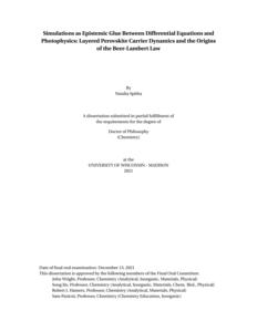 Simulations as Epistemic Glue Between Differential Equations and Photophysics: Layered Perovskite Carrier Dynamics and the Origins of the Beer-Lambert Law