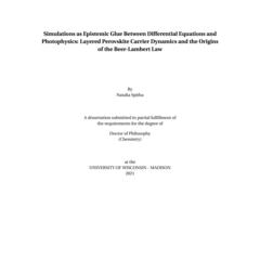 Simulations as Epistemic Glue Between Differential Equations and Photophysics: Layered Perovskite Carrier Dynamics and the Origins of the Beer-Lambert Law