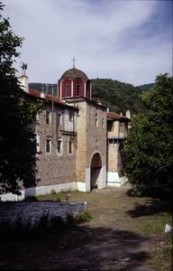 View of gate of Konstamonitou Monastery