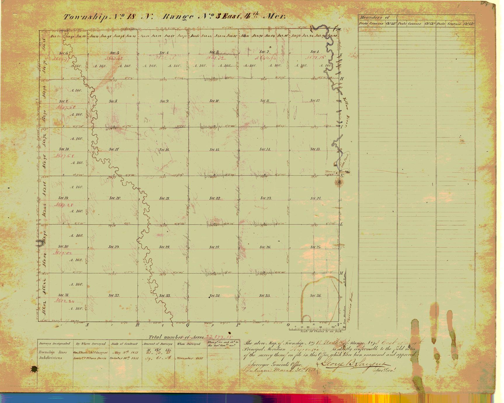 [Public Land Survey System map: Wisconsin Township 18 North, Range 03 East]