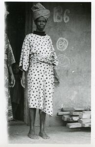 Woman in polka dot dress