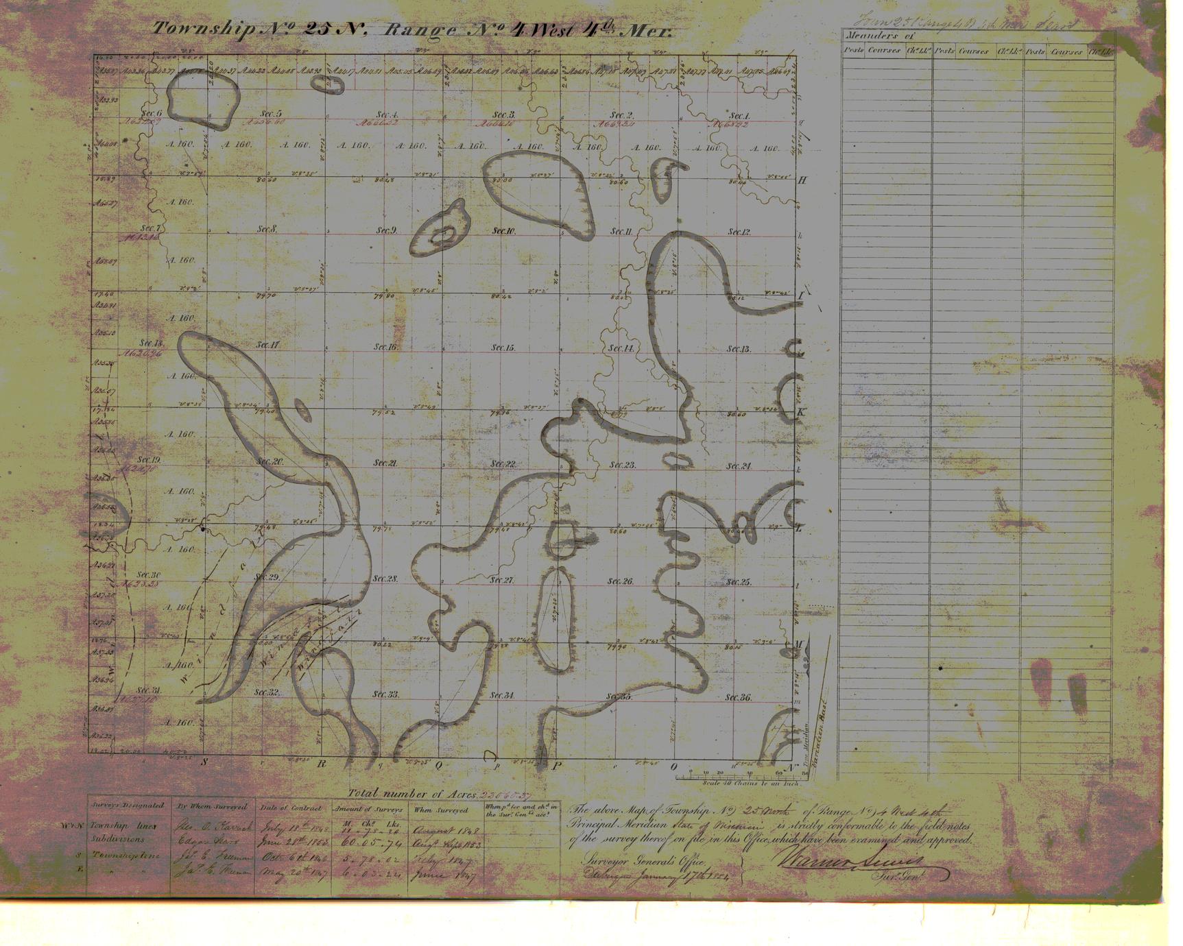 [Public Land Survey System map: Wisconsin Township 25 North, Range 04 West]
