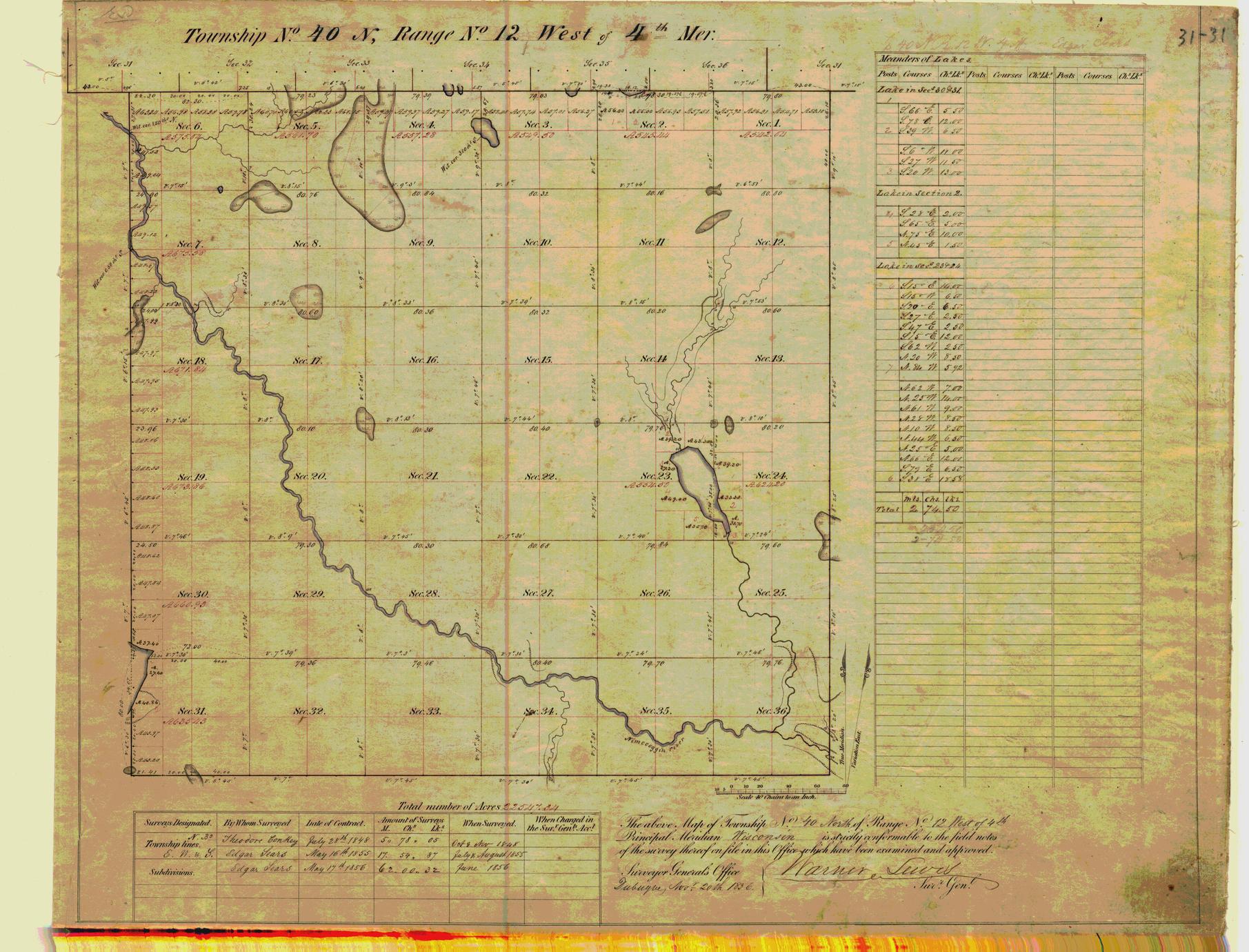 [Public Land Survey System map: Wisconsin Township 40 North, Range 12 West]