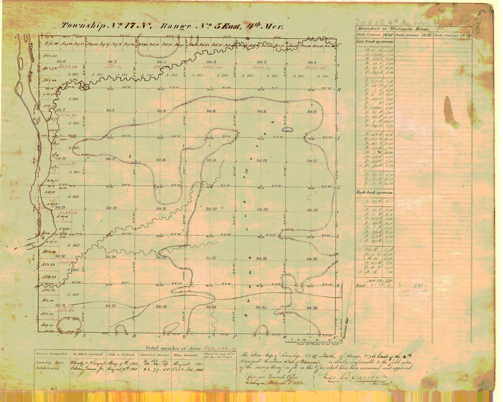 [Public Land Survey System map: Wisconsin Township 17 North, Range 05 East]