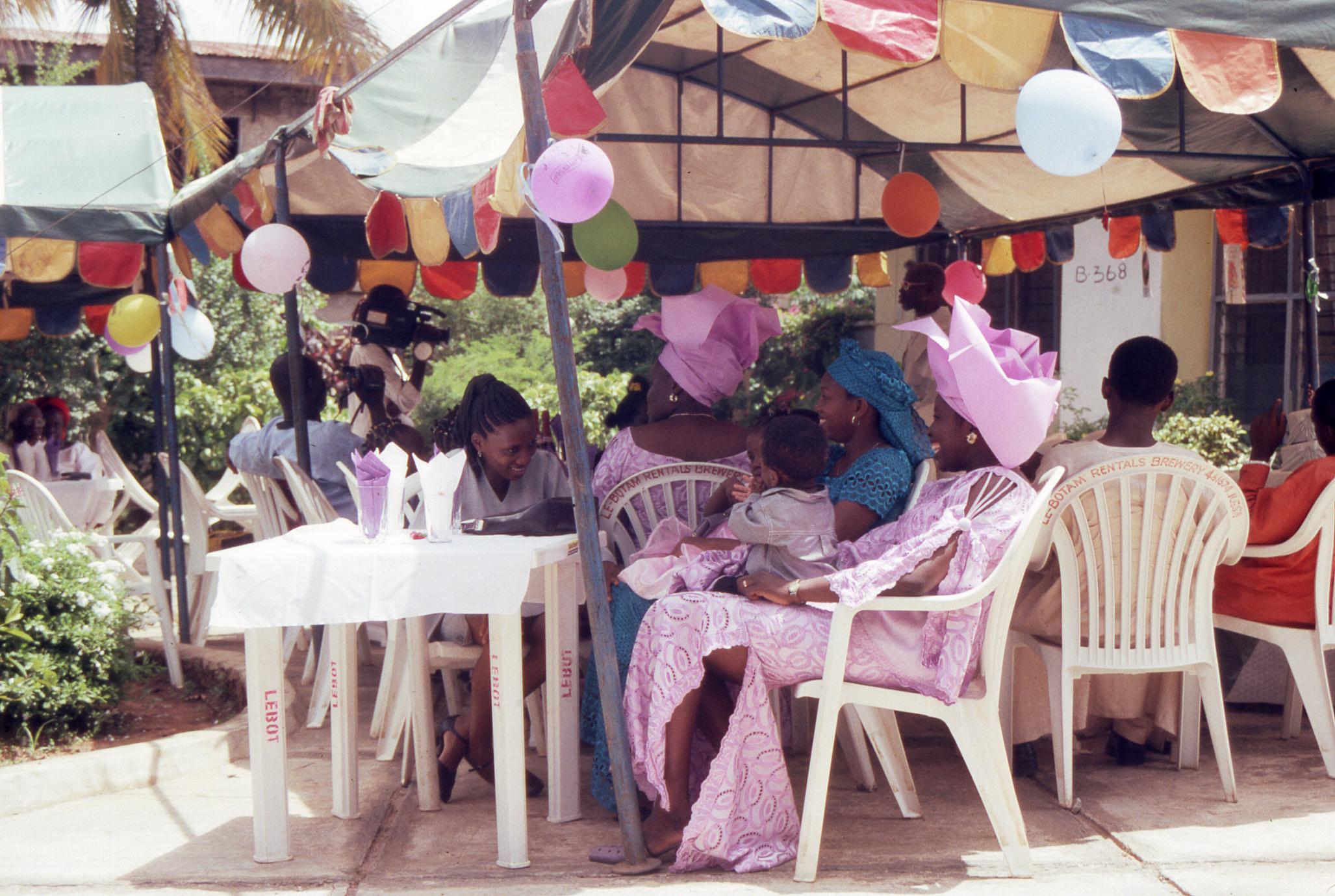 People and decorations at Tinu Ifaturoti's birthday party