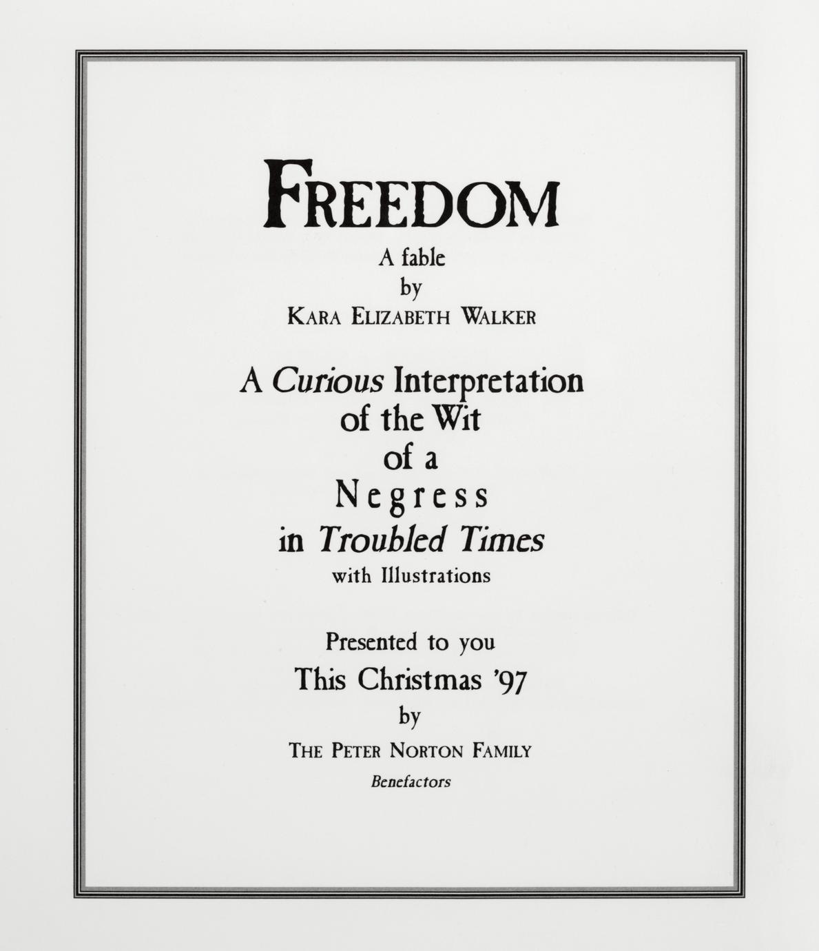Freedom : a fable (1 of 3)