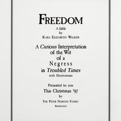 Freedom : a fable