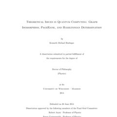 Theoretical Issues in Quantum Computing: Graph Isomorphism, PageRank, and Hamiltonian Determination