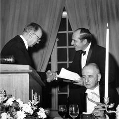 Luna Leopold being awarded the Cullum Medal of the American Geographical Society