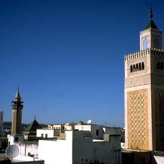 Medina Skyline with Mosque Minarets and Satellite Dishes