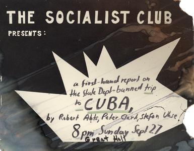 'The Socialist Club Presents' poster