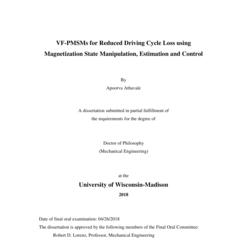 VF-PMSMs for Reduced Driving Cycle Loss using Magnetization State Manipulation, Estimation and Control
