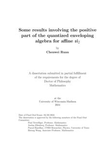 Some results involving the positive part of the quantized enveloping algebra for affine $\mathfrak{sl}_2$