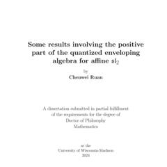 Some results involving the positive part of the quantized enveloping algebra for affine $\mathfrak{sl}_2$