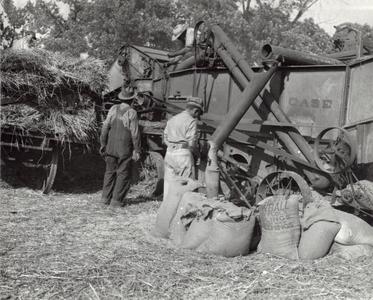 Threshing, 1920's, photo 2. Union Grove, Wisconsin