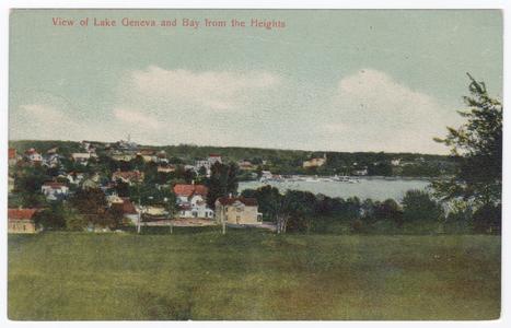 View of Lake Geneva and Bay from the Heights