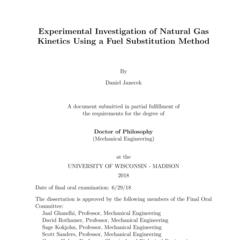 Experimental Investigation of Natural Gas Kinetics Using a Fuel Substitution Method