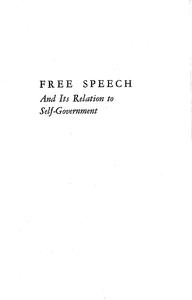Free speech and its relation to self-government