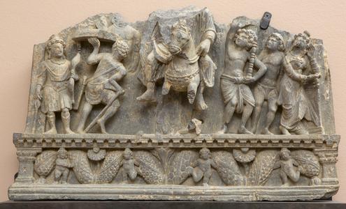 Fragment of a Relief with the Great Departure of Prince Siddhārtha (Mahabhiniskramana)