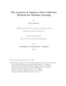 The Analysis of Adaptive Data Collection Methods for Machine Learning